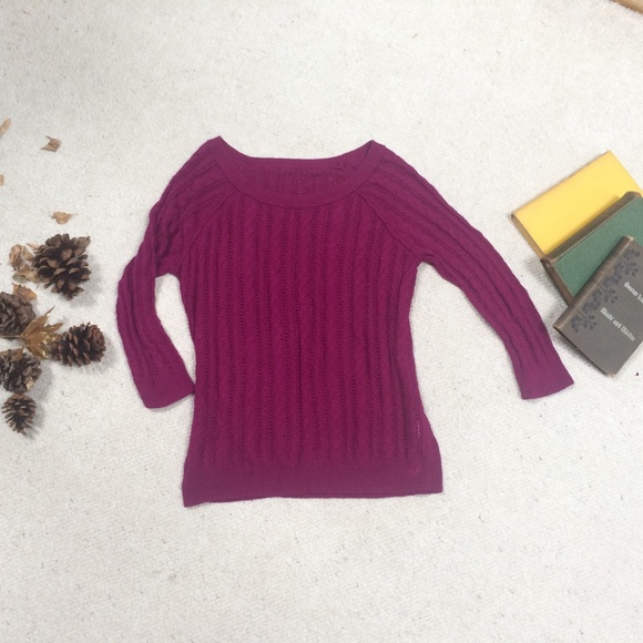 Rich Plum/Magenta pullover sweater - Picture 5 of 5